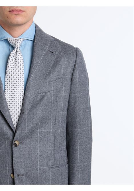 ABITO MONOPETTO LANA A QUADRI - GRIGIO LUIGI BORRELLI - NAPOLI | A27922- 04