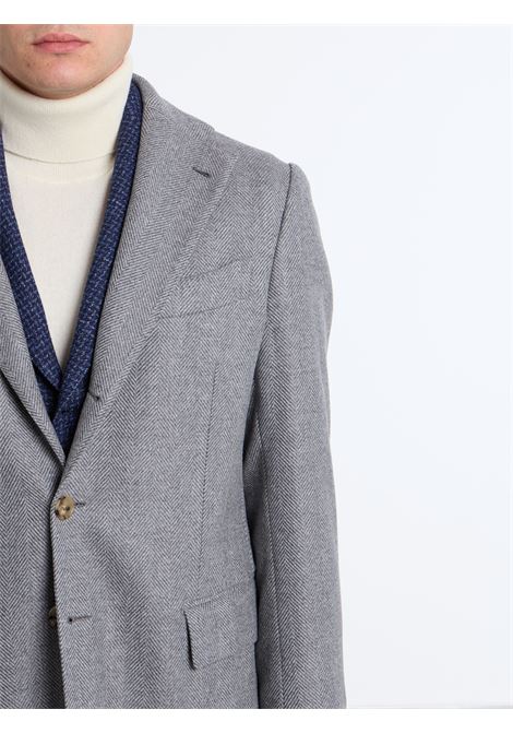 CAPPOTTO MONOPETTO SPIGATO LANA/CASHMERE - GRIGIO LUIGI BORRELLI - NAPOLI | C26915-TO- 01