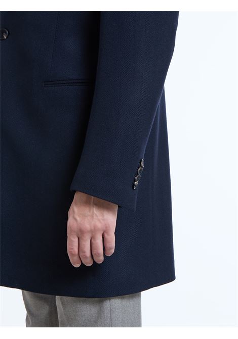 CAPPOTTO MONOPETTO SPIGATO LANA/CASHMERE - BLU LUIGI BORRELLI - NAPOLI | C26915-TO- 03