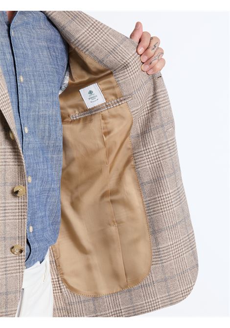 GIACCA MONOPETTO LANA/CASHMERE A QUADRI - BEIGE LUIGI BORRELLI - NAPOLI | G26911- 02
