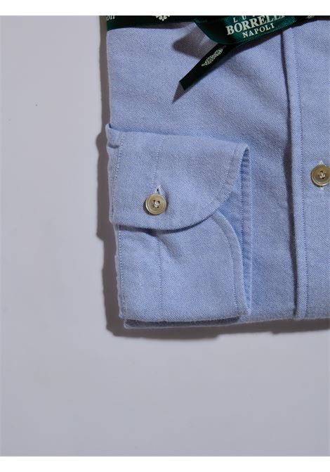 CAMICIA BUTTON DOWN TINTA UNITA - AZZURO LUIGI BORRELLI - NAPOLI | LT10763- 06