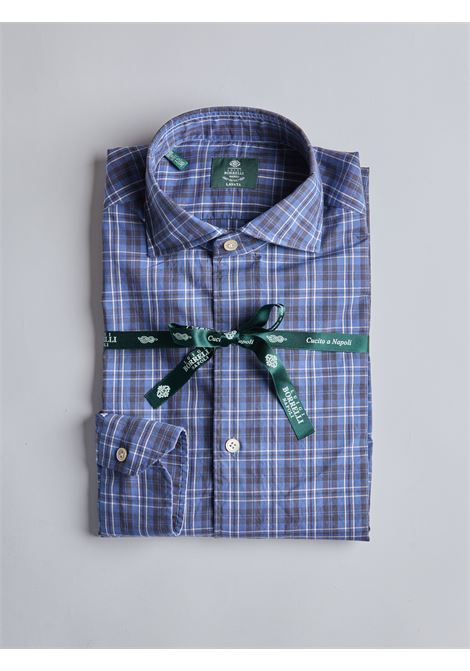 CAMICIA OXFORD QUADRI - BLU LUIGI BORRELLI - NAPOLI | LT10936- 02