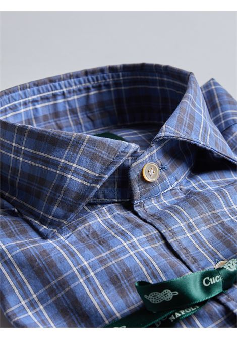 CAMICIA OXFORD QUADRI - BLU LUIGI BORRELLI - NAPOLI | LT10936- 02