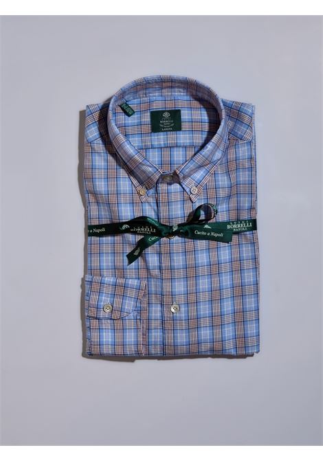 CAMICIA OXFORD QUADRI - AZZURRO/MARRONE LUIGI BORRELLI - NAPOLI | LT10936- 05