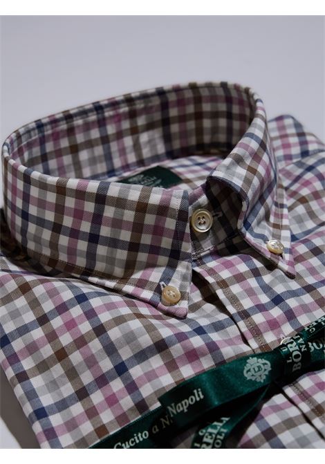 CHECKED BUTTON-DOWN TWILL SHIRT - PINK/BLUE LUIGI BORRELLI - NAPOLI | LT1908- 01