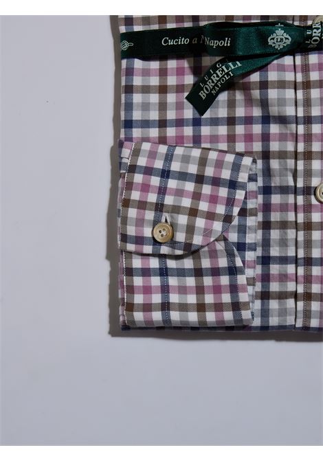 CHECKED BUTTON-DOWN TWILL SHIRT - PINK/BLUE LUIGI BORRELLI - NAPOLI | LT1908- 01
