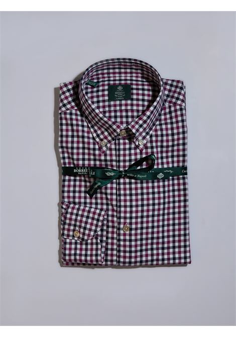 CAMICIA TWILL BUTTON-DOWN QUADRI - ROSSO/BLU LUIGI BORRELLI - NAPOLI | LT1911- 07