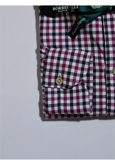 CAMICIA TWILL BUTTON-DOWN QUADRI - ROSSO/BLU LUIGI BORRELLI - NAPOLI | LT1911- 07