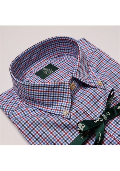 CAMICIA TWILL QUADRI BD - BLU LUIGI BORRELLI - NAPOLI | LT3919- 12
