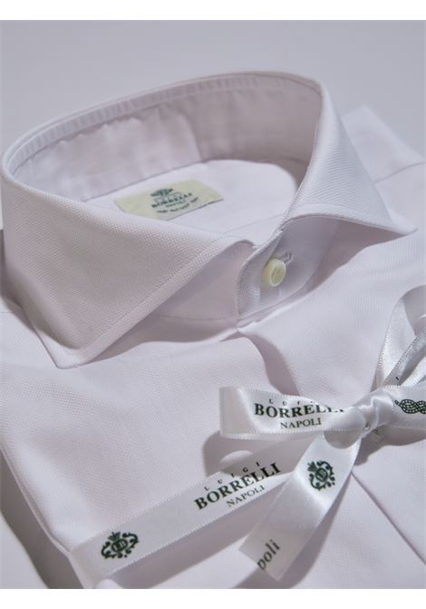 CAMICIA OXFORD TINTA UNITA - BIANCO LUIGI BORRELLI - NAPOLI | PS10001- 6 NA35