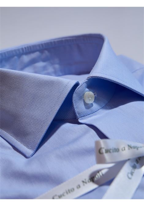 CAMICIA OXFORD TINTA UNITA - AZZURRO CHIARO LUIGI BORRELLI - NAPOLI | PS10001- 7 LUCIANO