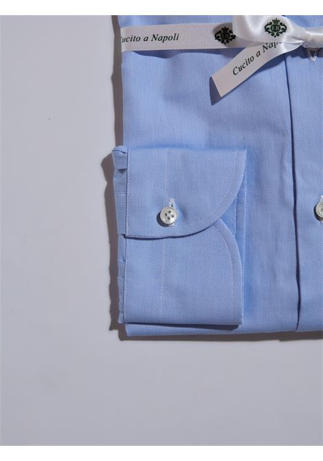 SOLID COLOR OXFORD SHIRT - MEDIUM BLUE LUIGI BORRELLI - NAPOLI | PS10002- 3