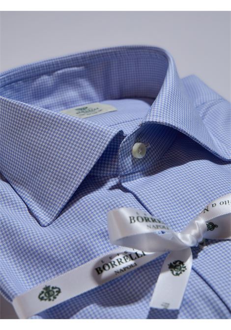 PIED DE POULE OXFORD SHIRT - MEDIUM BLUE LUIGI BORRELLI - NAPOLI | PS10002- 5