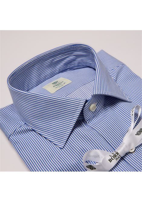 CAMICIA TWILL RIGHE - BLU LUIGI BORRELLI - NAPOLI | PS10003- 13