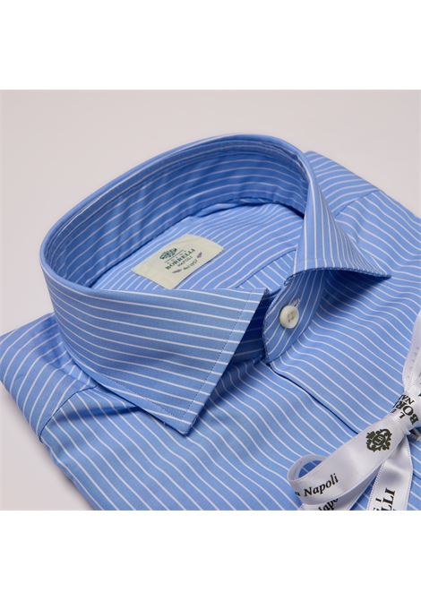 CAMICIA POPELINE RIGHE - AZZURRO CHIARO LUIGI BORRELLI - NAPOLI | PS10162- 13