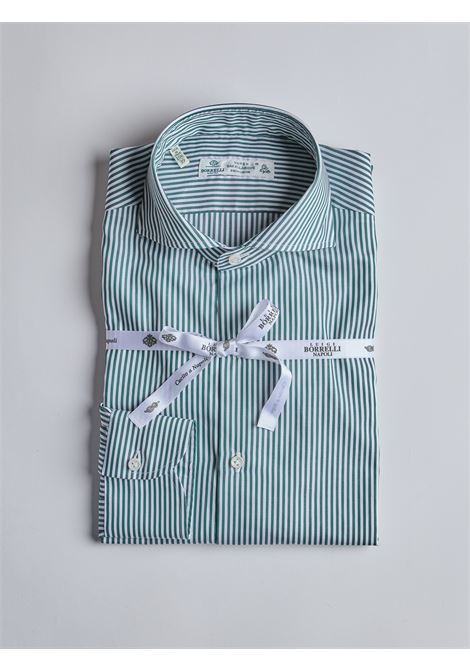 CAMICIA SAKELLARIDIS RIGHE - VERDE LUIGI BORRELLI - NAPOLI | PS12150- 10