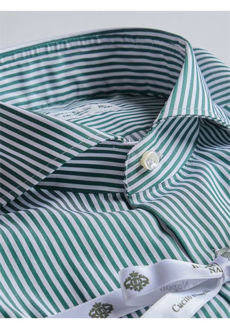 CAMICIA SAKELLARIDIS RIGHE - VERDE LUIGI BORRELLI - NAPOLI | PS12150- 10