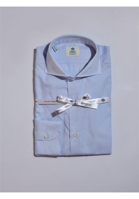 CAMICIA POPELINE QUADRETTINI - AZZURRO MEDIO LUIGI BORRELLI - NAPOLI | PS20027- 4
