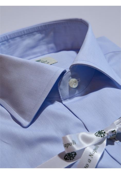 CAMICIA TWILL TINTA UNITA - CELESTE LUIGI BORRELLI - NAPOLI | PS44140- 3