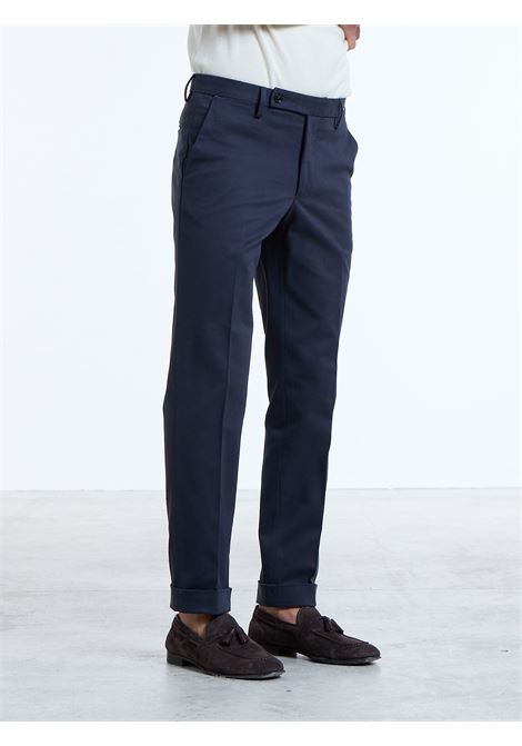 PANTALONE CLASSICO NO PENCES COTONE - BLU SCURO LUIGI BORRELLI - NAPOLI | PTSP-CCK9025- 08