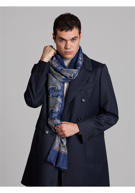 PURE CASHMERE SCARF - BLUE LUIGI BORRELLI - NAPOLI | SC906- 1