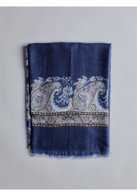 PURE CASHMERE SCARF - BLUE LUIGI BORRELLI - NAPOLI | SC906- 1
