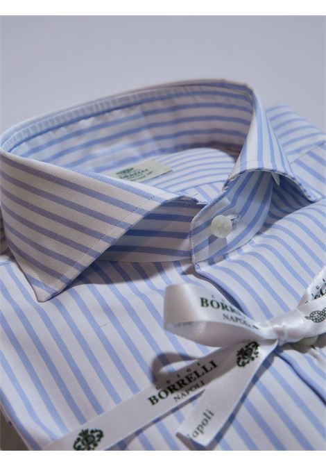 STRIPED COTTON SHIRT - LIGHT BLUE LUIGI BORRELLI - NAPOLI | SR00EC- SM133