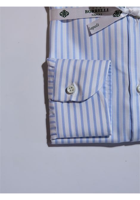 STRIPED COTTON SHIRT - LIGHT BLUE LUIGI BORRELLI - NAPOLI | SR00EC- SM133