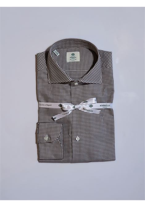 CAMICIA TWILL QUADRETTINI - MARRONE LUIGI BORRELLI - NAPOLI | SR1908- 23