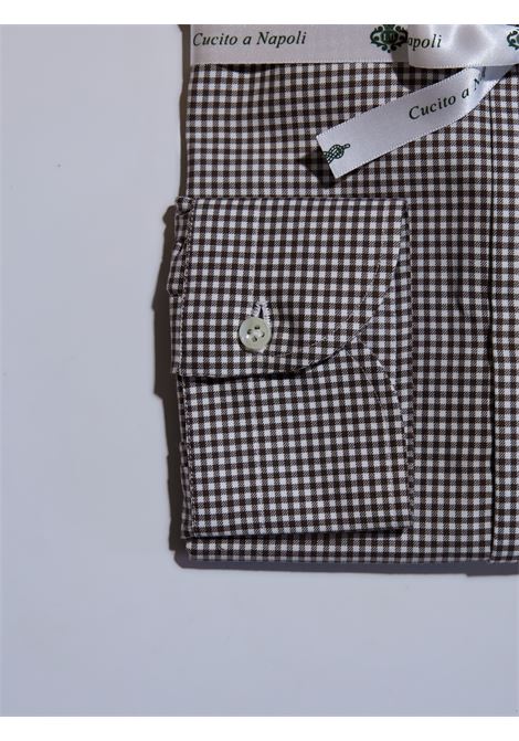 CAMICIA TWILL QUADRETTINI - MARRONE LUIGI BORRELLI - NAPOLI | SR1908- 23