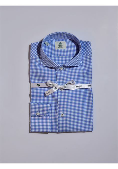CAMICIA TWILL QUADRETTINI - AZZURRO LUIGI BORRELLI - NAPOLI | SR1908- 29