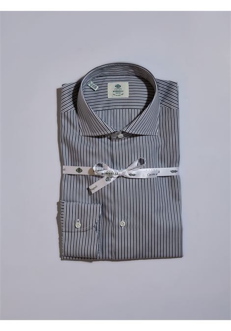 CAMICIA RIGHE POPELINE - GRIGIO LUIGI BORRELLI - NAPOLI | SR1909- 02