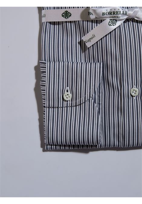 CAMICIA RIGHE POPELINE - GRIGIO LUIGI BORRELLI - NAPOLI | SR1909- 02