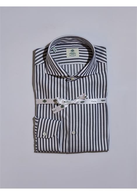 STRIPED TWILL SHIRT - BLUE LUIGI BORRELLI - NAPOLI | SR1911- 02