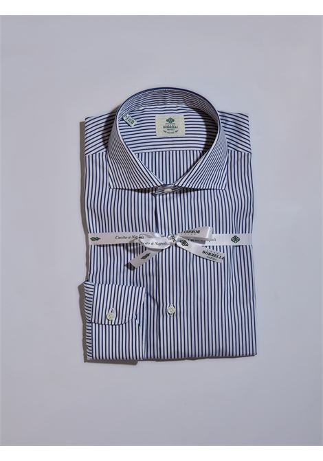 CAMICIA RIGHE COTONE - BLU LUIGI BORRELLI - NAPOLI | SR31070- 01