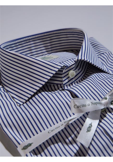 CAMICIA RIGHE COTONE - BLU LUIGI BORRELLI - NAPOLI | SR31070- 01