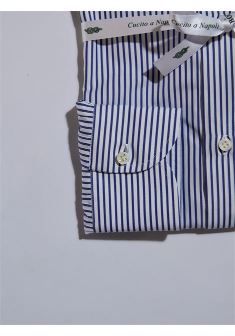 CAMICIA RIGHE COTONE - BLU LUIGI BORRELLI - NAPOLI | SR31070- 01