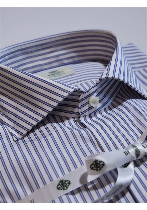 CAMICIA RIGHE COTONE - BLU LUIGI BORRELLI - NAPOLI | SR41072- 01