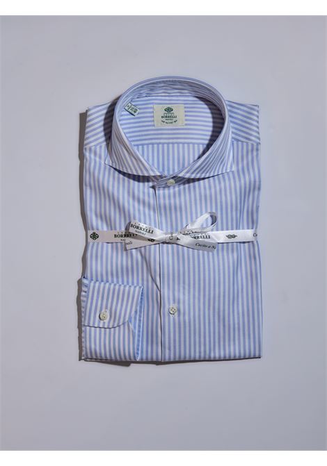 STRIPED TWILL SHIRT - LIGHT BLUE LUIGI BORRELLI - NAPOLI | SR44943- 01