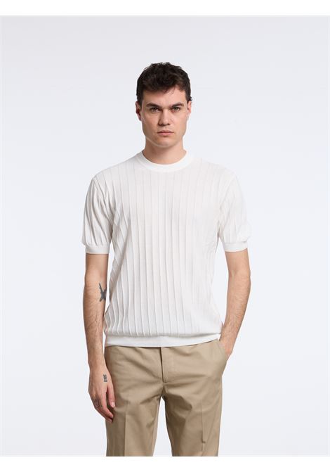 REVERSE RIB COTTON SWEATER - WHITE LUIGI BORRELLI - NAPOLI | 14KN1027-CCK10014- 01