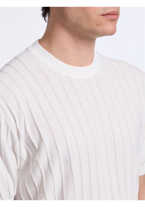 REVERSE RIB COTTON SWEATER - WHITE LUIGI BORRELLI - NAPOLI | 14KN1027-CCK10014- 01