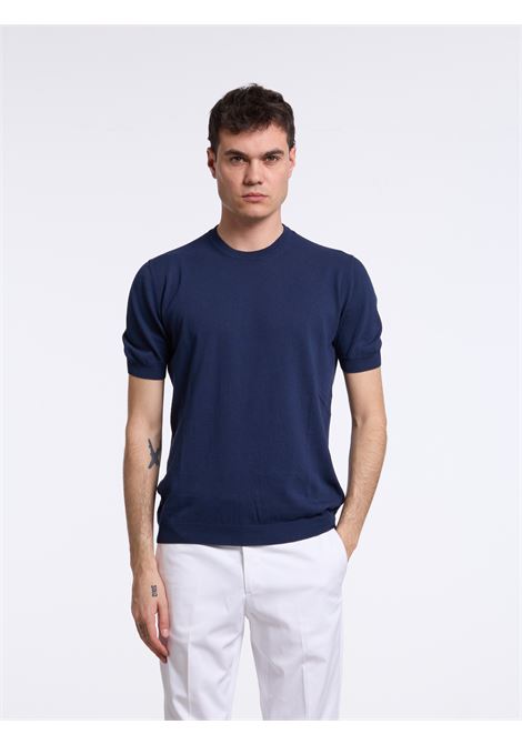 SHORT-SLEEVE COTTON SWEATER - BLUE LUIGI BORRELLI - NAPOLI | 16KN1012-CCK10013- 11