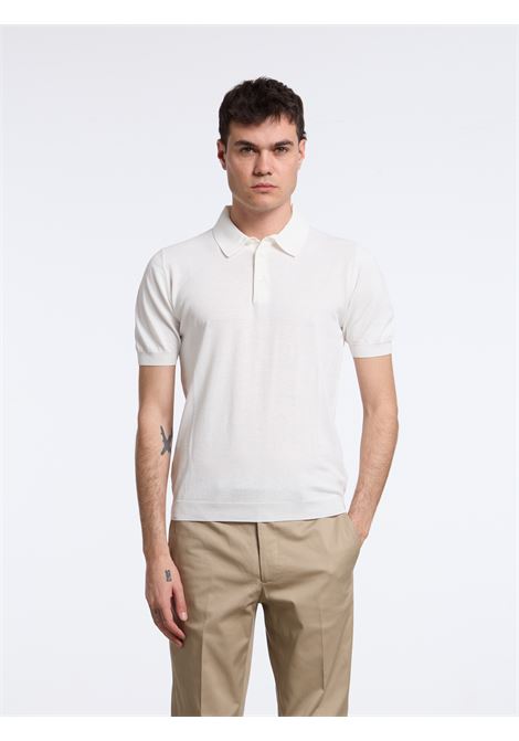 SHORT-SLEEVE BUTTON POLO - WHITE LUIGI BORRELLI - NAPOLI | 16KN1013-CCK10013- 01