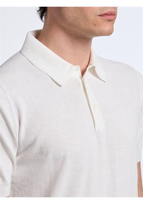 SHORT-SLEEVE BUTTON POLO - WHITE LUIGI BORRELLI - NAPOLI | 16KN1013-CCK10013- 01