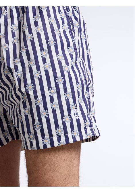 SWIM SHORTS - WHITE/BLUE LUIGI BORRELLI - NAPOLI | BW1011- 01