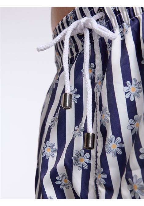 SWIM SHORTS - WHITE/BLUE LUIGI BORRELLI - NAPOLI | BW1011- 01