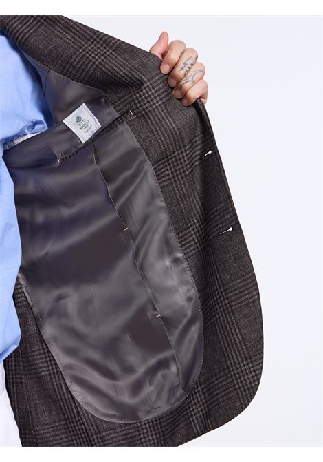 SINGLE-BREASTED CHECKED WOOL BLEND TAILORED JACKET - BROWN LUIGI BORRELLI - NAPOLI | G271006- 04