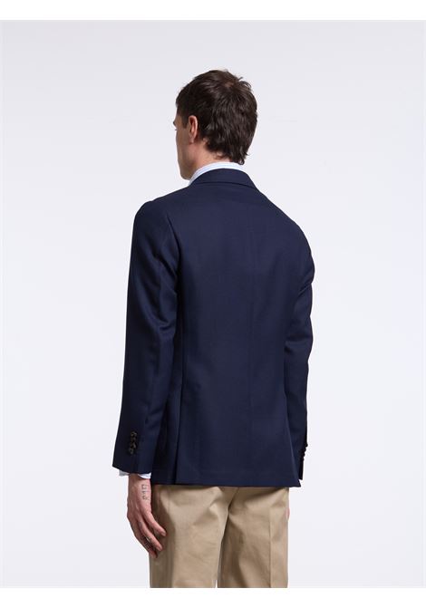 SINGLE-BREASTED WOOL SOLID COLOR TAILORED JACKET - BLUE LUIGI BORRELLI - NAPOLI | G271012- 04
