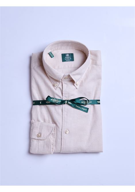 CAMICIA BUTTON-DOWN TINTA UNITA - BEIGE LUIGI BORRELLI - NAPOLI | LT00EC- 2