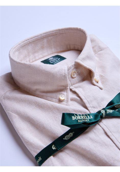 CAMICIA BUTTON-DOWN TINTA UNITA - BEIGE LUIGI BORRELLI - NAPOLI | LT00EC- 2